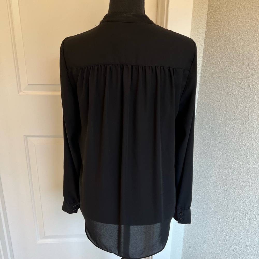 INC - Long Sleeve Crossover Blouse